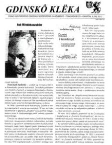 Gdinsk&ocirc; Kl&euml;ka : Pismo Gdyńskiego Oddziału Zrzeszenia Kaszubsko-Pomorskiego Kwartał II Nr 2 (64) 2012