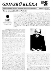 Gdinskô Klëka : pismo Gdyńskiego Oddziału Zrzeszenia Kaszubsko-Pomorskiego Kwartał I Nr 1 (67) 2013