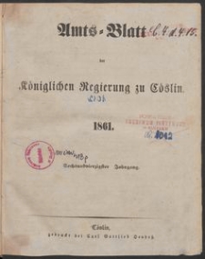 Amts-Blatt der K&ouml;niglichen Regierung zu C&ouml;slin 1861
