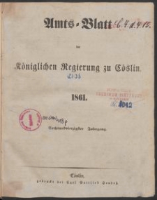 Amts-Blatt der Königlichen Regierung zu Cöslin 1861