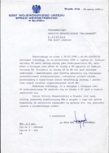 [Pismo do Przewodniczącego Komitetu Obywatelskiego "Solidarność" w Słupsku p. Jerzego Lisieckiego]