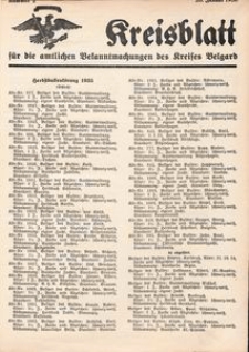 Kreisblatt für die amtlichen Bekanntmachungen des Kreises Belgard 1936 Nr 2