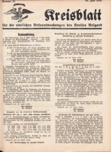 Kreisblatt für die amtlichen Bekanntmachungen des Kreises Belgard 1936 Nr 26