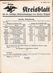 Kreisblatt für die amtlichen Bekanntmachungen des Kreises Belgard 1936 Nr 43