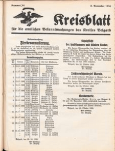 Kreisblatt für die amtlichen Bekanntmachungen des Kreises Belgard 1936 Nr 44