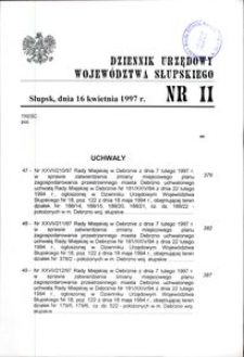 Dziennik Urzędowy Województwa Słupskiego. Nr 11/1997