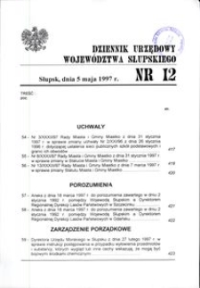 Dziennik Urzędowy Województwa Słupskiego. Nr 12/1997