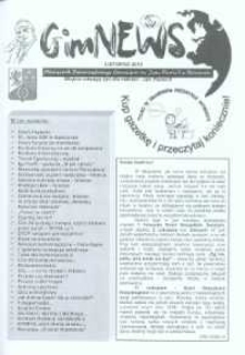 GimNEWS. Miesięcznik Samorządowego Gimnazjum im. Jana Pawła II w Bolszewie, 2010, listopad