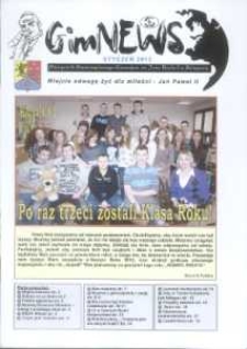 GimNEWS. Miesięcznik Samorządowego Gimnazjum im. Jana Pawła II w Bolszewie, 2012, styczeń