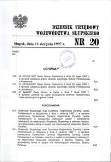 Dziennik Urzędowy Województwa Słupskiego. Nr 20/1997