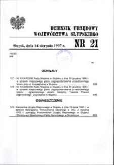 Dziennik Urzędowy Województwa Słupskiego. Nr 21/1997