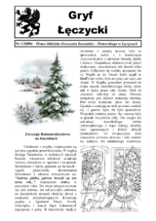 Gryf Łęczycki. Pismo Oddziału Zrzeszenia Kaszubsko-Pomorskiego w Łęczycach, 2009, grudzień, Nr 1