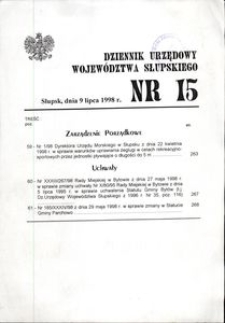 Dziennik Urzędowy Województwa Słupskiego. Nr 15/1998