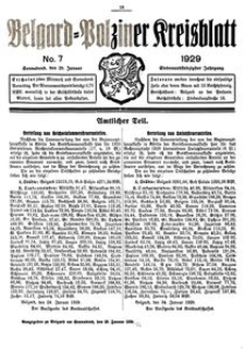 Belgard-Polziner Kreisblatt, 1929, Nr 7