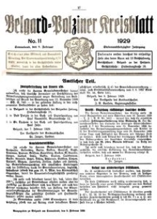 Belgard-Polziner Kreisblatt, 1929, Nr 11