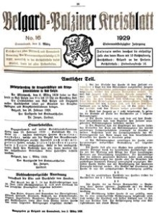 Belgard-Polziner Kreisblatt, 1929, Nr 16
