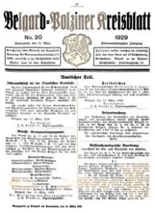 Belgard-Polziner Kreisblatt, 1929, Nr 20