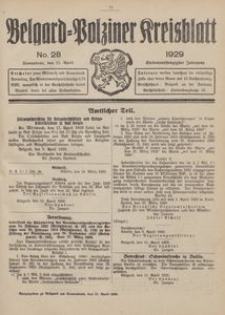 Belgard-Polziner Kreisblatt, 1929, Nr 28