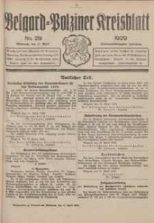 Belgard-Polziner Kreisblatt, 1929, Nr 29
