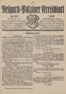 Belgard-Polziner Kreisblatt, 1929, Nr 33