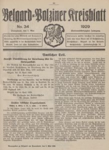 Belgard-Polziner Kreisblatt, 1929, Nr 34