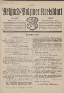 Belgard-Polziner Kreisblatt, 1929, Nr 43
