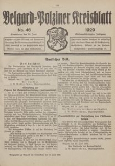 Belgard-Polziner Kreisblatt, 1929, Nr 46
