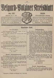 Belgard-Polziner Kreisblatt, 1929, Nr 55