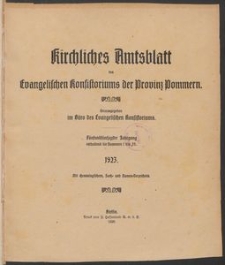 Kirchliches Amtsblatt des Evangelischen konsistoriums der Prowinz Pommern