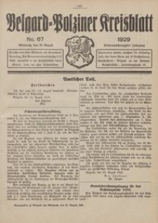 Belgard-Polziner Kreisblatt, 1929, Nr 67