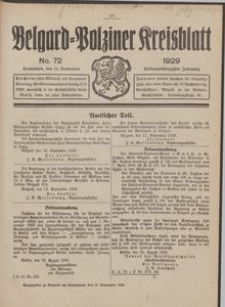 Belgard-Polziner Kreisblatt, 1929, Nr 72