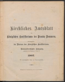 Kirchliches Amtsblatt des königlichen Konsistoriums der Provinz Pommern