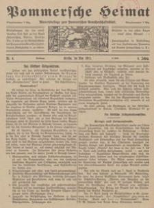 Pommersche Heimat. Monatsbeilage zum Pommerschen Genossenschaftsblatt Nr. 4/1915