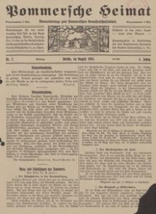 Pommersche Heimat. Monatsbeilage zum Pommerschen Genossenschaftsblatt Nr. 7/1915