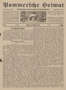 Pommersche Heimat. Monatsbeilage zum Pommerschen Genossenschaftsblatt Nr. 9/1915