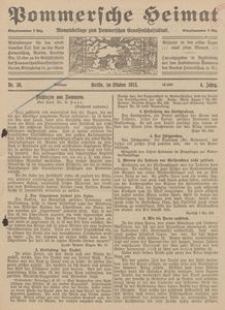 Pommersche Heimat. Monatsbeilage zum Pommerschen Genossenschaftsblatt Nr. 10/1915
