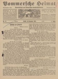 Pommersche Heimat. Monatsbeilage zum Pommerschen Genossenschaftsblatt