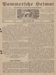 Pommersche Heimat. Monatsbeilage zum Pommerschen Genossenschaftsblatt Nr. 8/1916