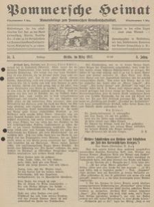 Pommersche Heimat. Monatsbeilage zum Pommerschen Genossenschaftsblatt Nr. 3/1917