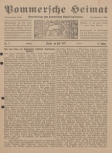 Pommersche Heimat. Monatsbeilage zum Pommerschen Genossenschaftsblatt Nr. 7/1917