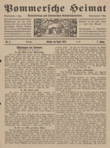 Pommersche Heimat. Monatsbeilage zum Pommerschen Genossenschaftsblatt Nr. 3/1918