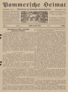 Pommersche Heimat. Monatsbeilage zum Pommerschen Genossenschaftsblatt Nr. 4/1918