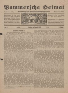 Pommersche Heimat. Monatsbeilage zum Pommerschen Genossenschaftsblatt Nr. 6/1919