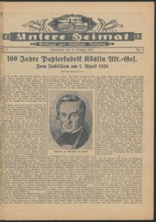 Unsere Heimat. Beilage zur Kösliner Zeitung Nr. 4/1934