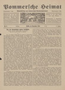 Pommersche Heimat. Monatsbeilage zum Pommerschen Genossenschaftsblatt Nr. 9/1919