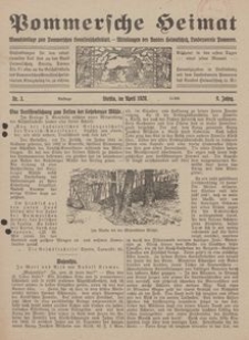 Pommersche Heimat. Monatsbeilage zum Pommerschen Genossenschaftsblatt. - Mitteilungen des Bundes Heimatschutz, Landesverein Pommern Nr. 3/1920