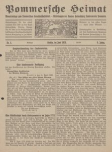 Pommersche Heimat. Monatsbeilage zum Pommerschen Genossenschaftsblatt. - Mitteilungen des Bundes Heimatschutz, Landesverein Pommern Nr. 5/1920
