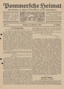 Pommersche Heimat. Monatsblätter zur Pflege der Heimatkunde und des Heimatschutzes Nr. 2/1923