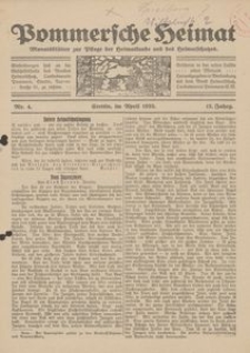 Pommersche Heimat. Monatsblätter zur Pflege der Heimatkunde und des Heimatschutzes Nr. 4/1923