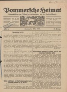 Pommersche Heimat. Monatsbl&auml;tter zur Pflege der Heimatkunde und des Heimatschutzes Nr. 5/1923